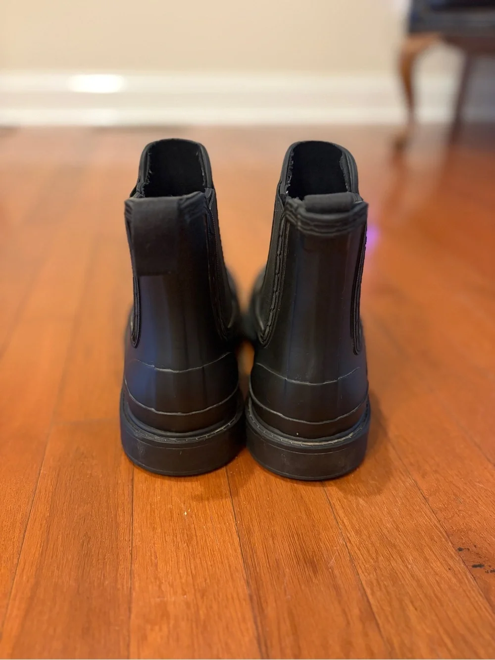 Hunter Black Matte Chelsea Rain Boots